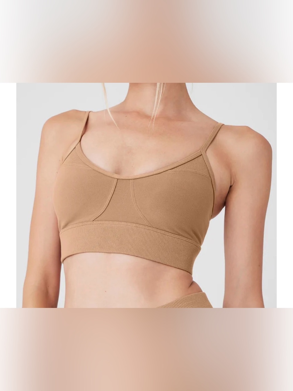 ALO Yoga Seamless Tan Crop Bralette